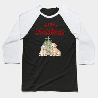 Merry Christmas Puppy Festive Holiday Design Baseball T-Shirt